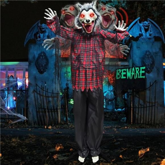 6.8FT Halloween Animatronics Clearance, 82" Howling Standing Life Size - Picture 2 of 8